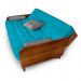 Sofá Cama Paris Sarja Azul Tiffany Madeira Nobre Cor Imbuia