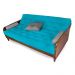 Sofá Cama Paris Sarja Azul Tiffany Madeira Nobre Cor Imbuia