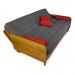 Sofá Cama Paris Sarja Madeira Nobre Natural - Cinza