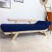 Sofá Japão Futon Acquablock Azul Royal Em Madeira Maciça