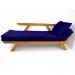 Sofá Japão Futon Acquablock Azul Royal Madeira Cor Mel