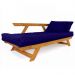 Sofá Japão Futon Acquablock Azul Royal Madeira Cor Mel