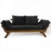 Sofá Japão Futon Acquablock Madeira Cor Imbuia - Preto