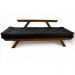 Sofá Japão Futon Acquablock Madeira Cor Imbuia - Preto