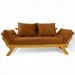 Sofá Japão Futon Caramelo Em Madeira Maciça Cor Mel