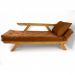 Sofá Japão Futon Caramelo Em Madeira Maciça Cor Mel