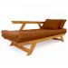 Sofá Japão Futon Caramelo Em Madeira Maciça Cor Mel