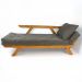 Sofá Japão Futon Cinza Em Madeira Maciça Cor Mel