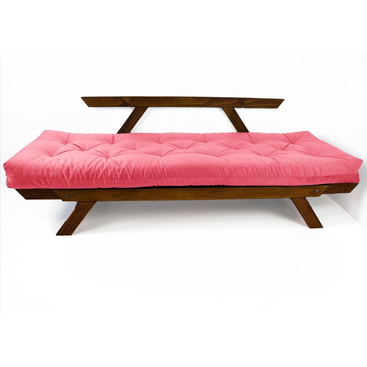 Sofá Japão Futon Goiaba Em Madeira Maciça Cor Imbuia