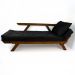 Sofá Japão Futon Preto Madeira Maciça Cor Imbuia