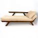 Sofá Japão Futon Sarja Impermeável Bege  Madeira Imbuia