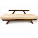 Sofá Japão Futon Sarja Impermeável Bege  Madeira Imbuia