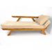 Sofá Japão Futon Sarja Impermeável Bege Madeira Cor Mel