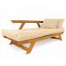 Sofá Japão Futon Sarja Impermeável Bege Madeira Cor Mel