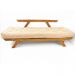 Sofá Japão Futon Sarja Impermeável Bege Madeira Cor Mel