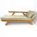 Sofá Japão Futon Sarja Madeira Cor Mel - Bege Claro