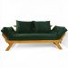 Sofá Japão Futon Sarja Madeira Cor Mel - Verde Militar