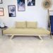 Sofá Japão Futon Sarja Madeira Sem Pintura - Bege Claro