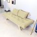 Sofá Japão Futon Sarja Madeira Sem Pintura - Bege Claro