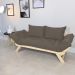 Sofá Japão Futon Sarja Madeira Sem Pintura - Cinza
