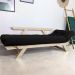 Sofá Japão Futon Sarja Madeira Sem Pintura - Preto