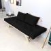 Sofá Japão Futon Sarja Madeira Sem Pintura - Preto