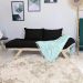 Sofá Japão Futon Sarja Madeira Sem Pintura - Preto