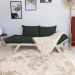Sofá Japão Futon Verde Militar Em Madeira Maciça