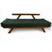 Sofá Japão Futon Verde Militar Em Madeira Maciça Imbuia