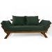 Sofá Japão Futon Verde Militar Em Madeira Maciça Imbuia