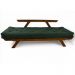 Sofá Japão Futon Verde Militar Em Madeira Maciça Imbuia