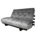 Sofa Cama Casal Futon Oriental Cinza Com Madeira Maciça Nobre