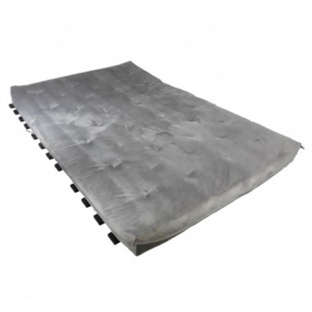 Sofa Cama Casal Futon Oriental Cinza Com Madeira Maciça Nobre