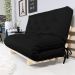 Sofa Cama Casal Futon Oriental Preto Acquablock Com Madeira Maciça