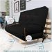 Sofa Cama Casal Futon Oriental Preto Acquablock Com Madeira Maciça