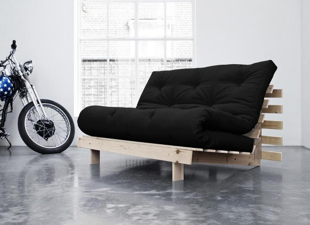 Sofa Cama Casal Futon Tokio Com Madeira Maciça Nobre