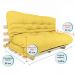 Sofa Cama Futon Oriental King Amarelo Acquablock Madeira Maciça Pinus Natural Sem Pintura