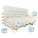 Sofa Cama Futon Oriental King Branco Off Acquablock Madeira Maciça Pinus Natural Sem Pintura