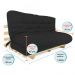 Sofa Cama Futon Oriental King Preto Madeira Maciça Pinus Natural Sem Pintura