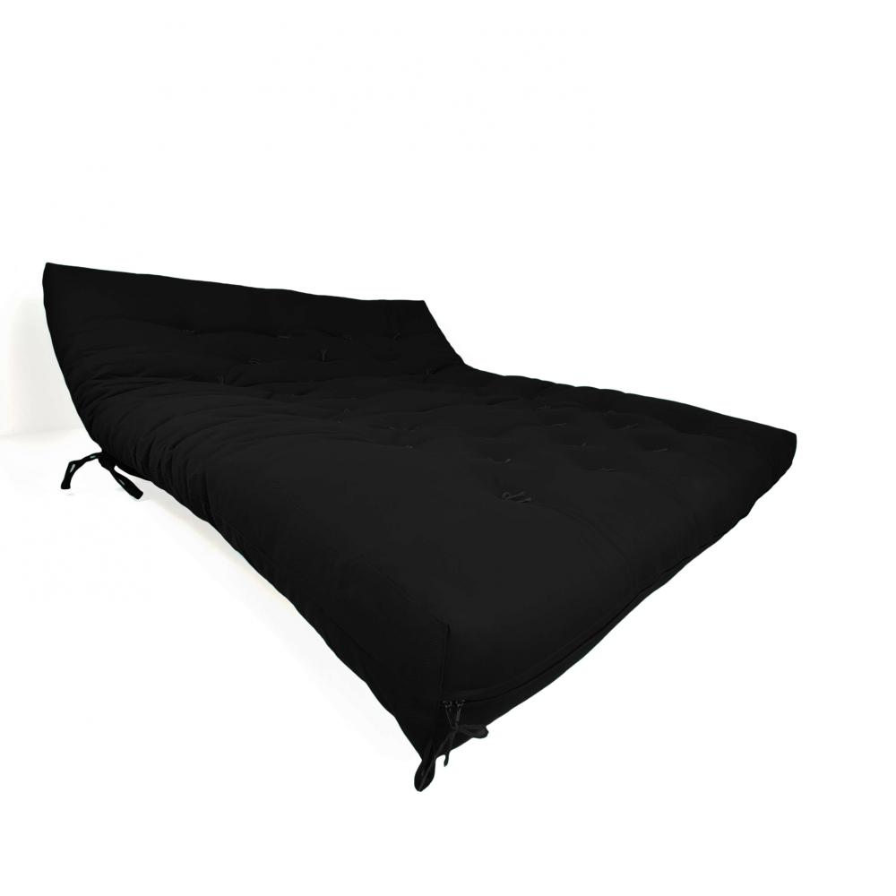Sofa Cama Futon Oriental King Preto Madeira Maciça Pinus Natural Sem Pintura