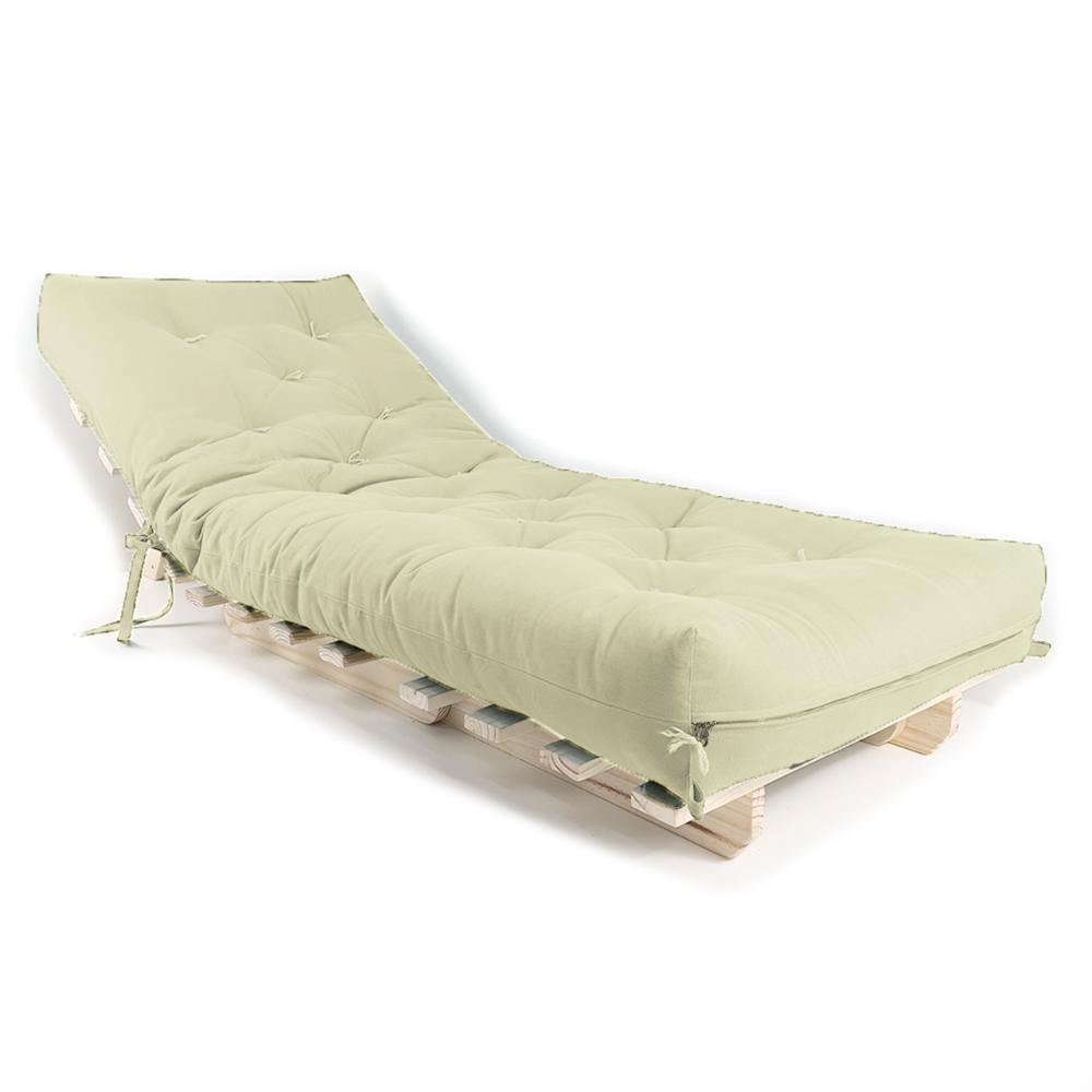 Sofa Cama Solteiro Futon Dobrável Bege