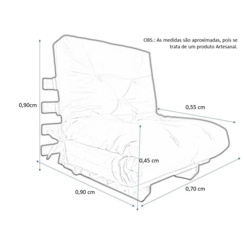 Sofa Cama Solteiro Futon Dobrável Caramelo