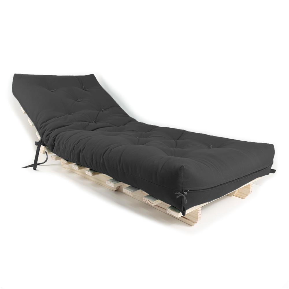Sofa Cama Solteiro Futon Dobrável Chumbo Sarja Impermeável