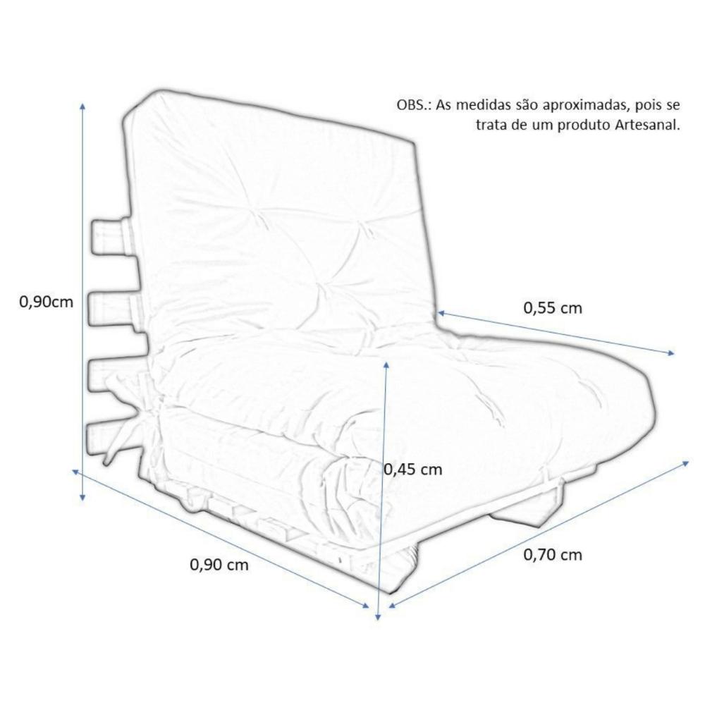 Sofa Cama Solteiro Futon Dobrável Chumbo Sarja Impermeável