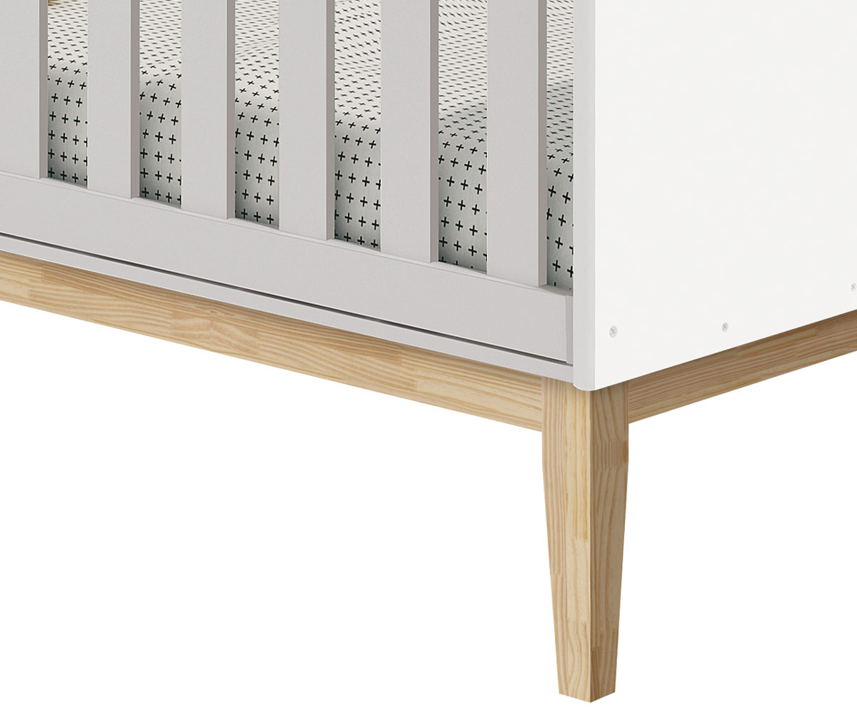 Berço Americano Classic New Branco Fosco com Natural - Reller