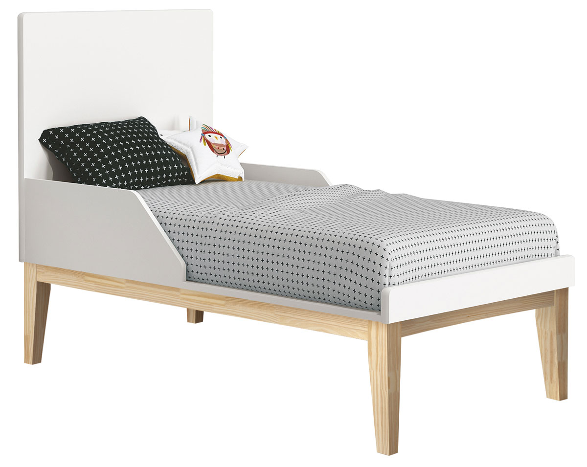 Berço Americano Classic New Branco Fosco com Natural - Reller