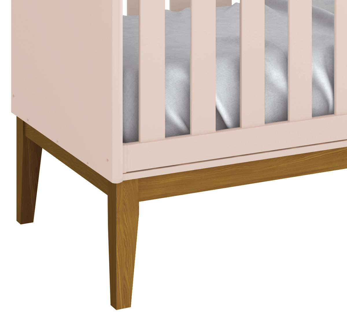 Berço Americano Classic New Rosa Fosco com Madeira - Reller