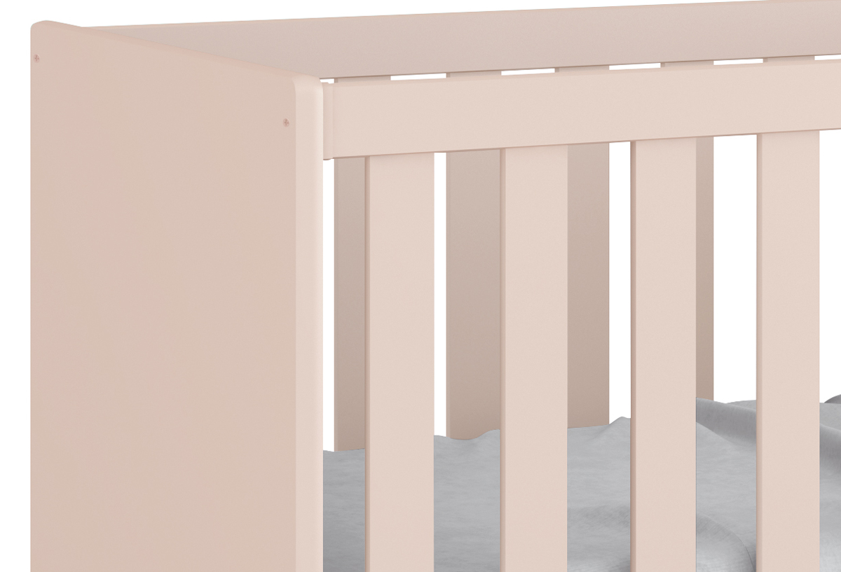 Berço Americano Classic New Rosa Fosco com Natural - Reller