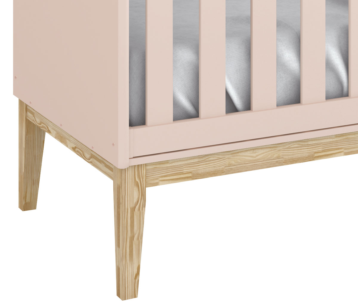 Berço Americano Classic New Rosa Fosco com Natural - Reller