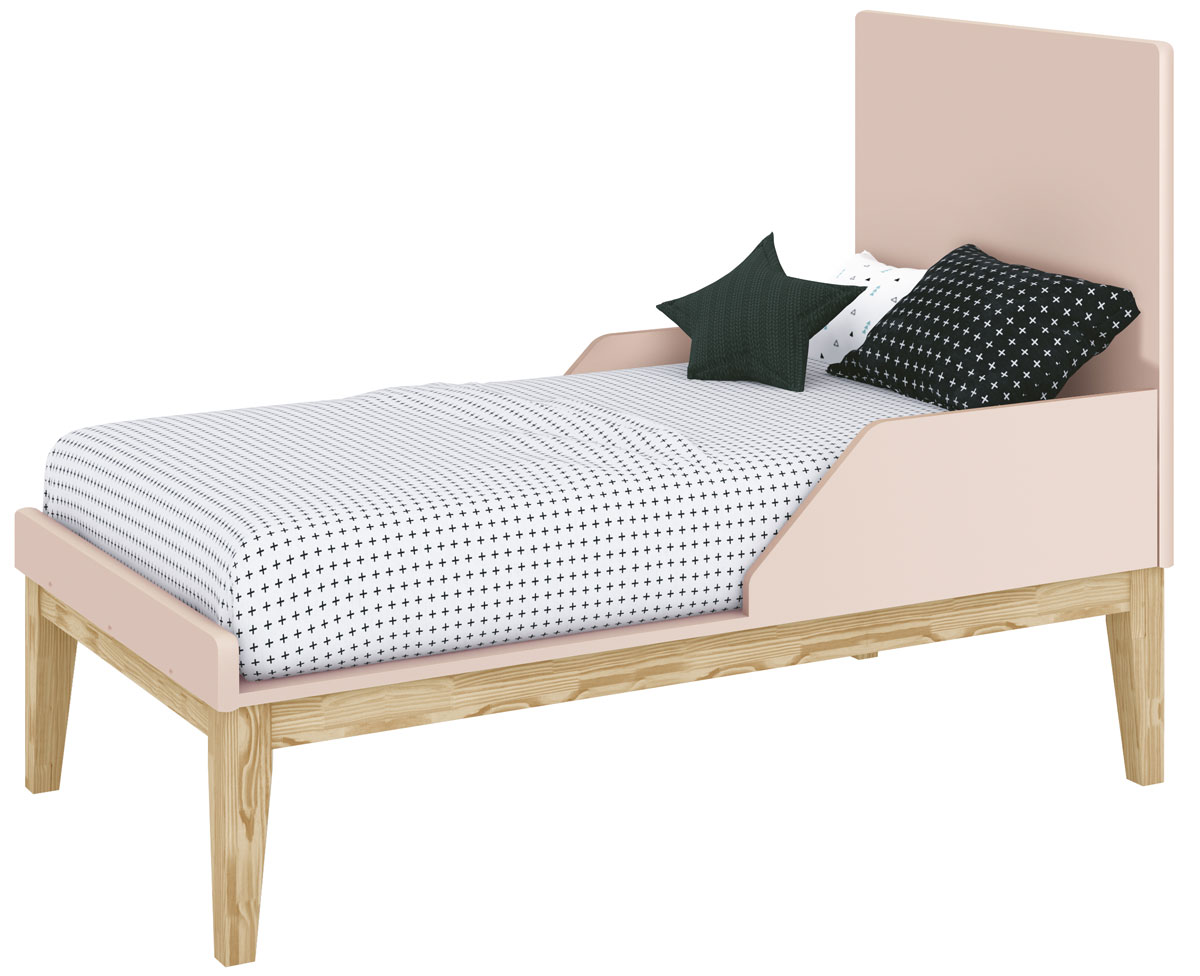 Berço Americano Classic New Rosa Fosco com Natural - Reller